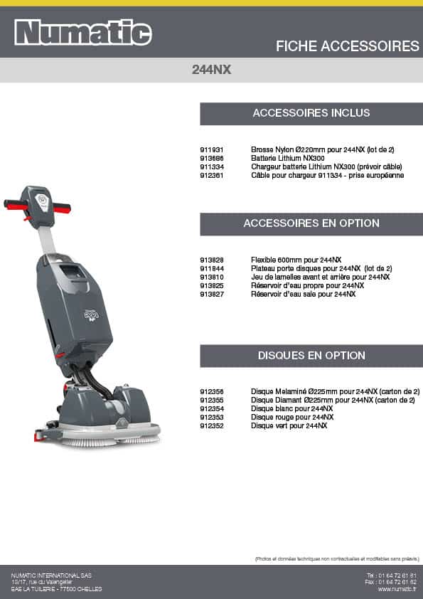 Fiche Accessoires - 244NX