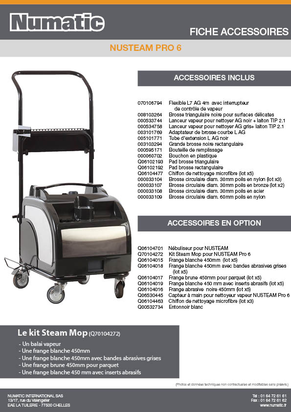Fiche Accessoires - NUSTEAM PRO 6