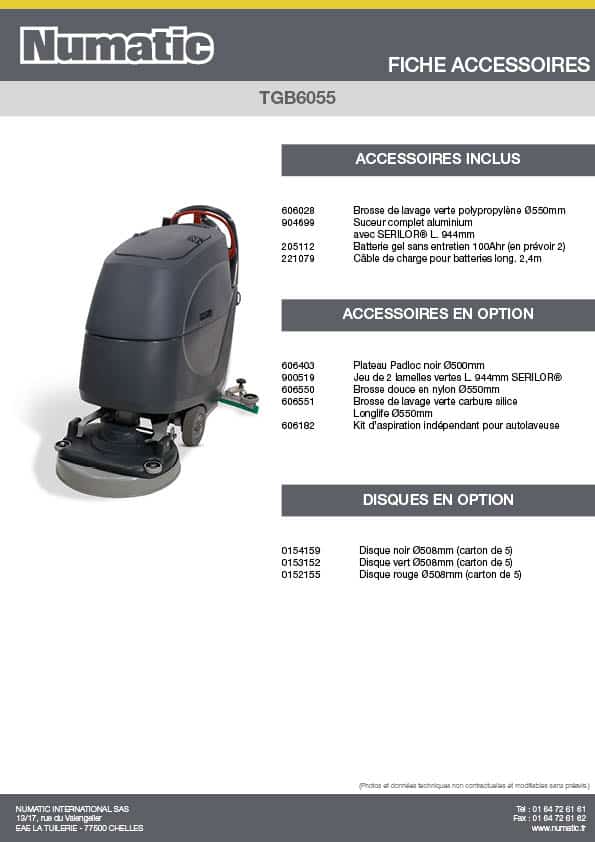 Fiche Accessoires - TGB6055