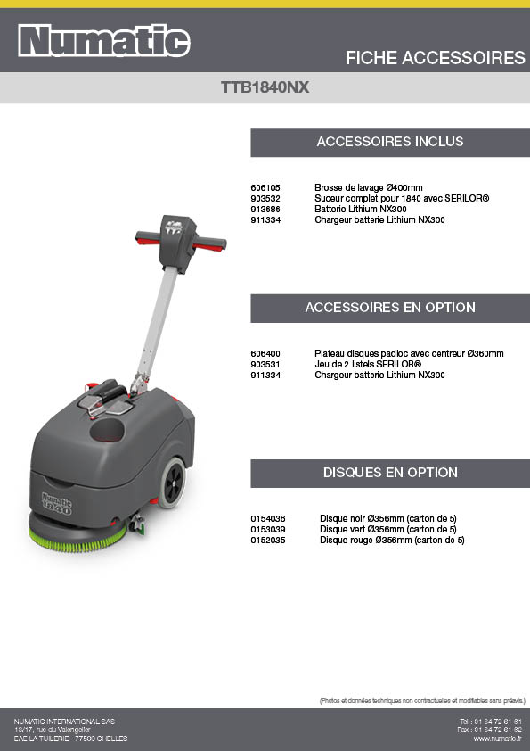Fiche Accessoires - TTB1840NX