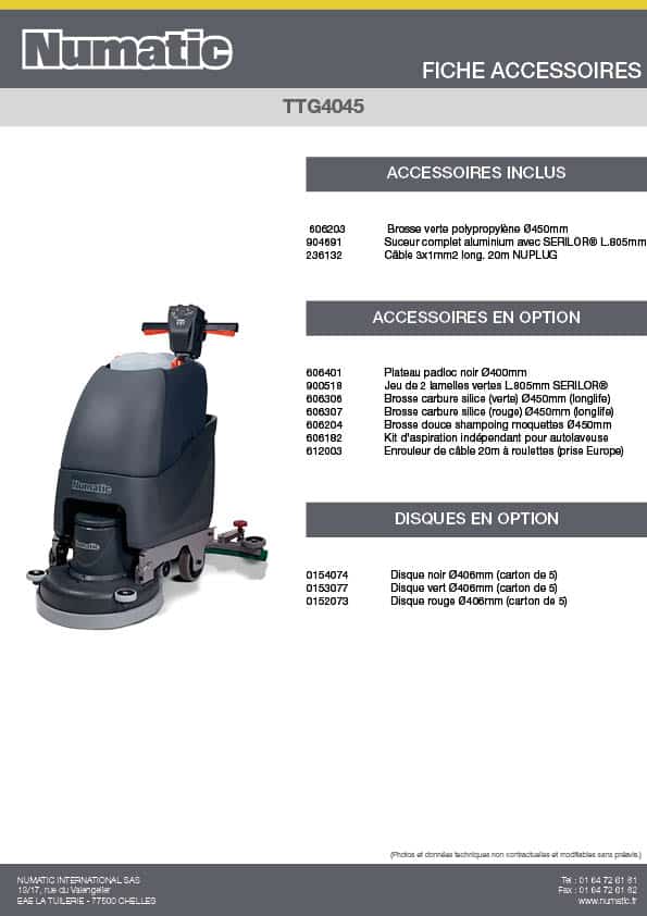 Fiche Accessoires - TTG4045