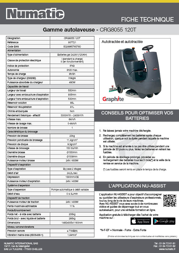 Fiche technique - CRG8055 120T - 907721