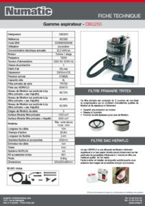 Fiche technique - DBQ250 - 900366