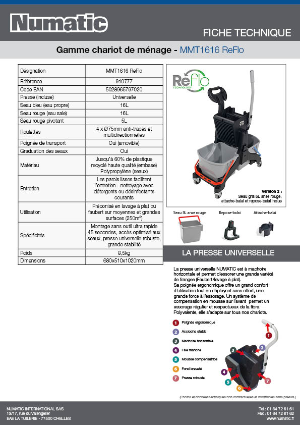 Fiche technique - MMT1616 ReFlo - 910777
