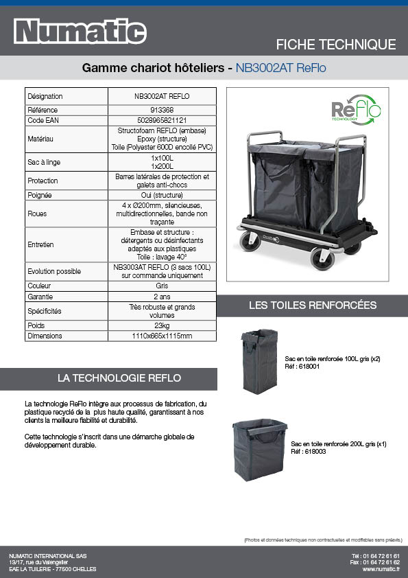 Fiche technique - NB3002AT ReFlo - 913368