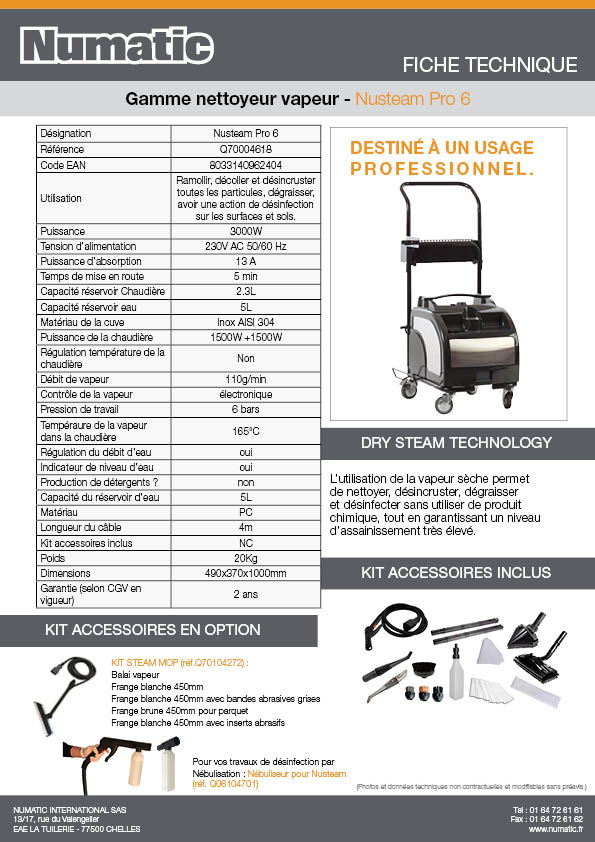 Fiche technique - Nusteam Pro6 - Q70004618