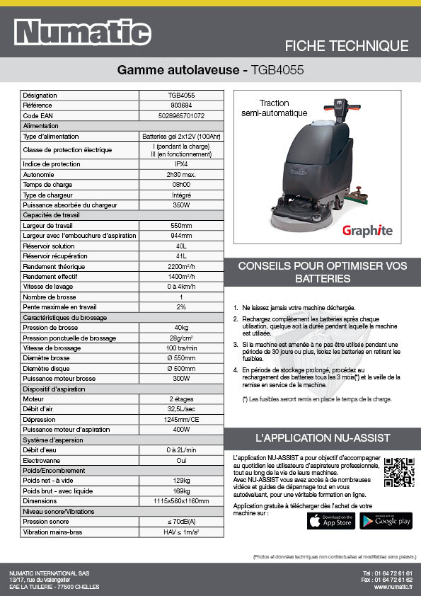 Fiche technique - TGB4055 - 903694