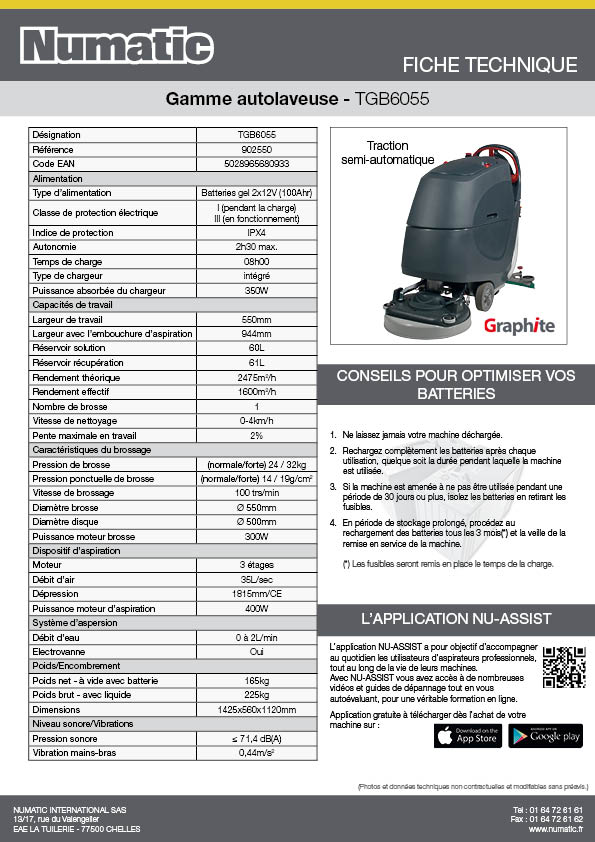 Fiche technique - TGB6055 - 902550