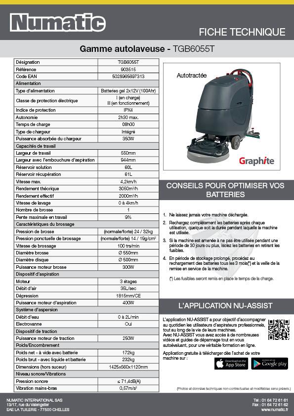 Fiche technique - TGB6055T - 903515