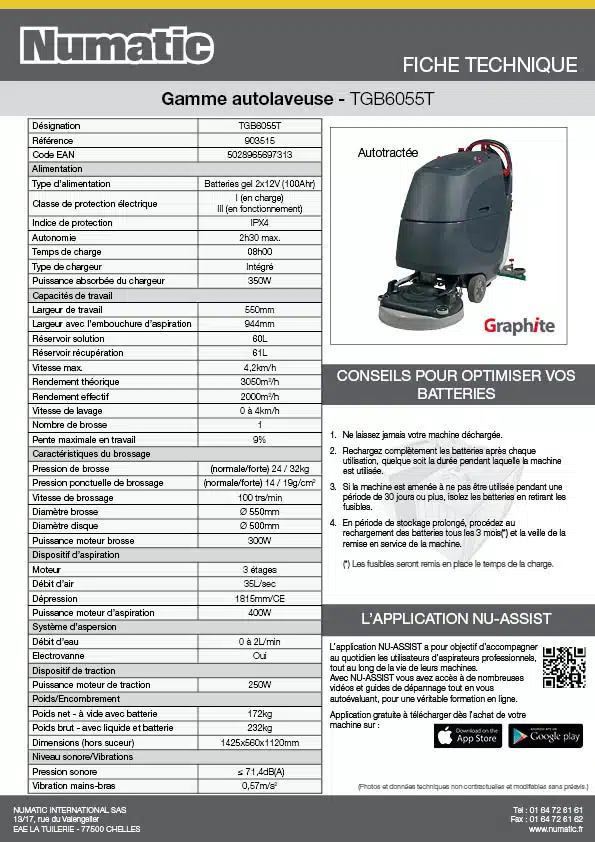 Fiche technique TGB6055T 903515