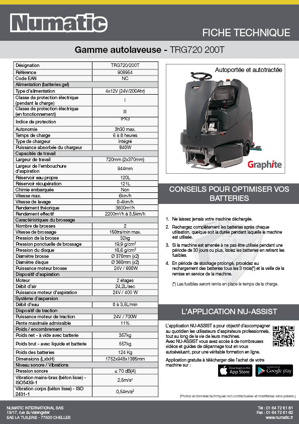 Fiche technique - TRG720 200T - 908954