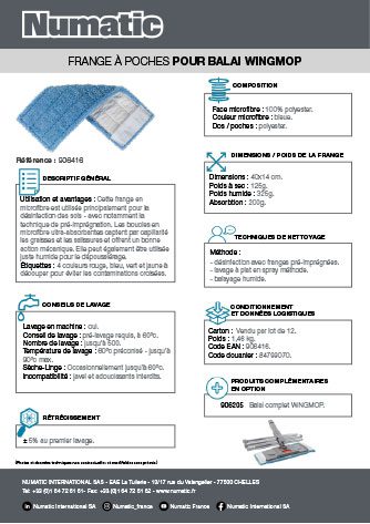 Média Franges à poches pour balai WINGMOP