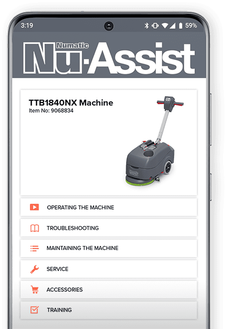 Nu assist mobile TTB1840 autolaveuse compacte à batterie