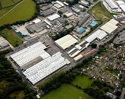 Histoire entreprise vu de haut de l'usine numatic