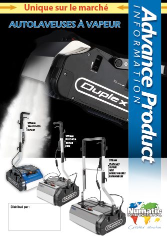 advance product autolaveuse duplex steam plus numatic