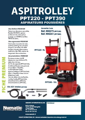 Fiche premium aspirateur poussières PPT Numatic