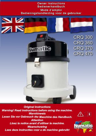 Notice d'utilisation aspirateur filtration absolue CRQ370 Numatic