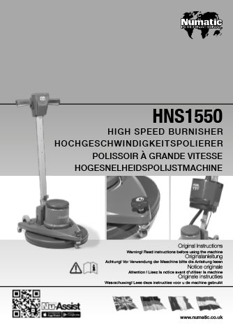 Notice d'utilisation monobrosse HNS1550G Numatic
