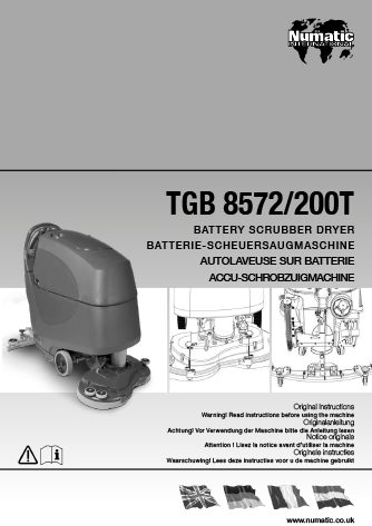 Notice d'utilisation TGB8572/200tT Numatic